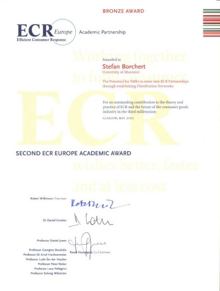 Bronze Award of ECR Europe Academic Partnership